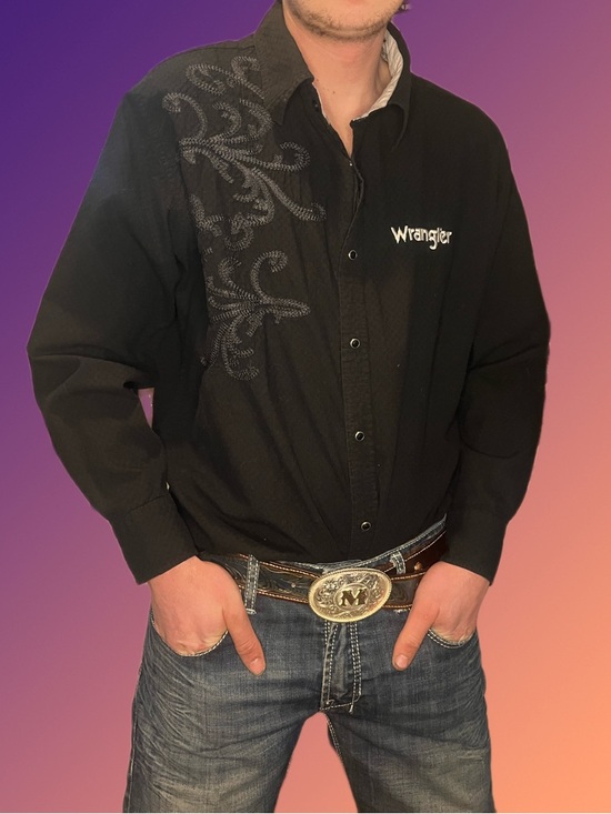 Rock 47 By Wrangler Other - Wrangler Casual Black diamond snap Shirt
